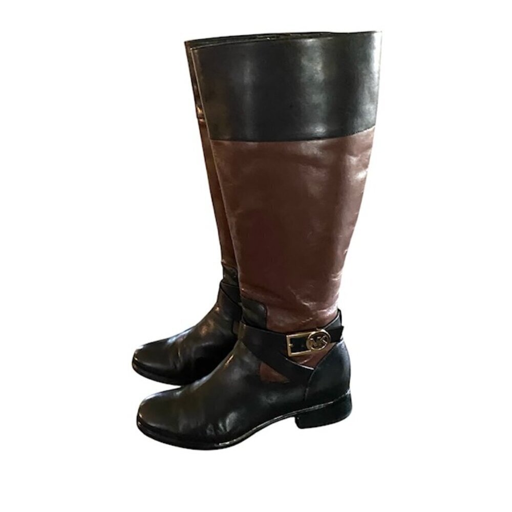 Michael Kors Bryce Two Tone Riding Boots 7.5